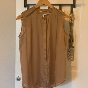 J Brand Silk and Muslin Button Down Tank Blouse